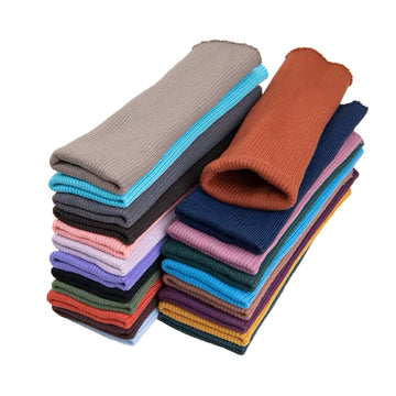 Seamless Tubular Knit Ribbing Fabric for Cuffs Thick Stretch Rib Knitted Material for Jacket Coat Sleeves Pants