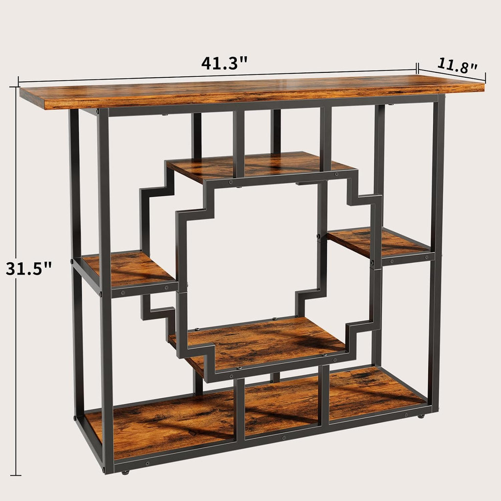 41.3 Inch Entryway Table, Narrow Console Table Behind Couch, Accent Sofa Table with Storage Shelves , Entrance