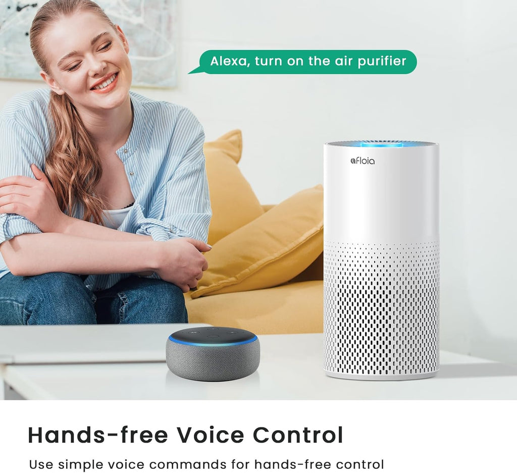 Air Purifiers for Home Bedroom Large Room Up to 1076 Ft², Smart WiFi Works with Alexa, 3-Stage Filte