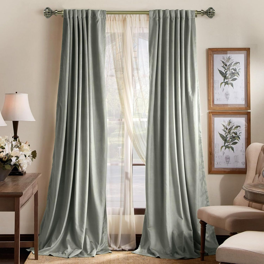 1-inch Diameter Doorknob Adjustable Single Drapery Curtain Rod, Antique Brass