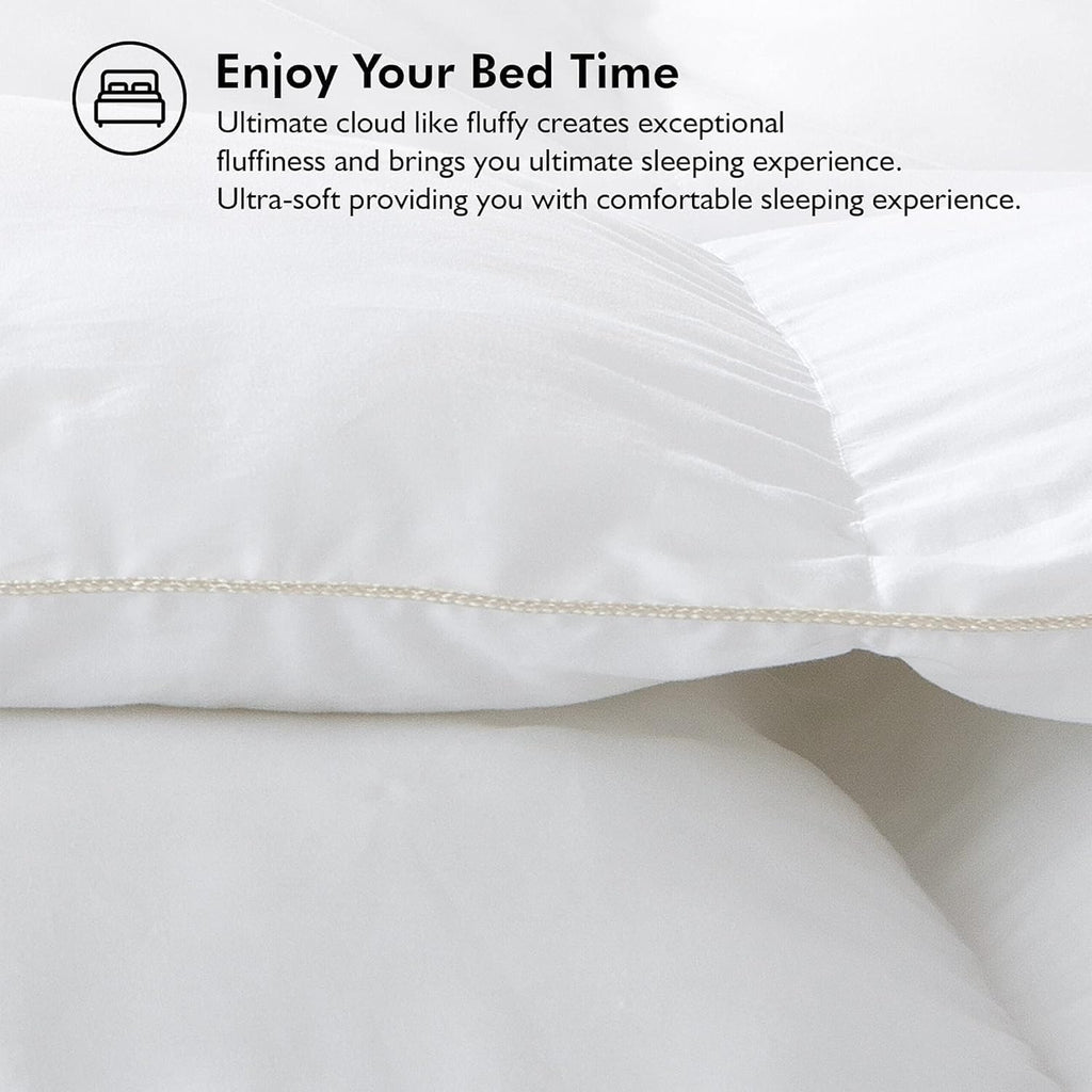 Luxurious King/California King Goose Down Comforter, Unique White Solid, 600 Thread Count, 100% Egyp
