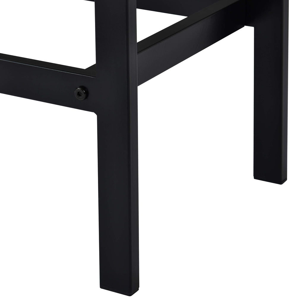 4-Piece Counter Height Extra Long Dining Table Set, Bar Table Set with 3 Stools, Side Table with Footrest Pub Kitchen