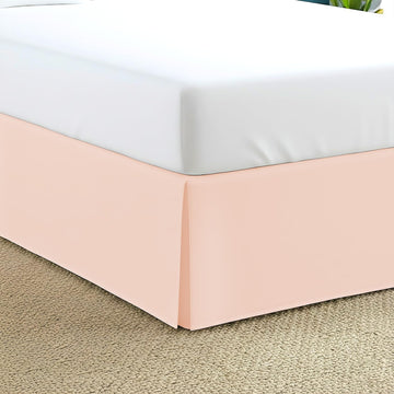 Luxury Pleated Bed Skirt with Split Corners - 24 Inch Tailored Drop - Pleated Dust Ruffle - 600-TC Egyptian