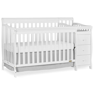 Brody 5-in-1 Convertible Crib and Changer, GREENGUARD Gold | Detachable Changer, 3 Drawers, 3 Mattress Height