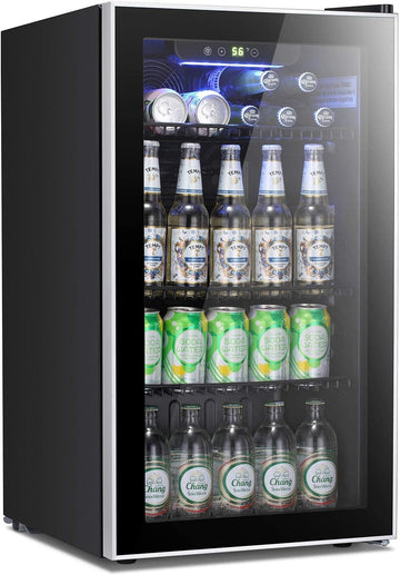 Beverage Refrigerator Cooler -120 Can Mini Fridge Glass Door for Soda Beer or Wi