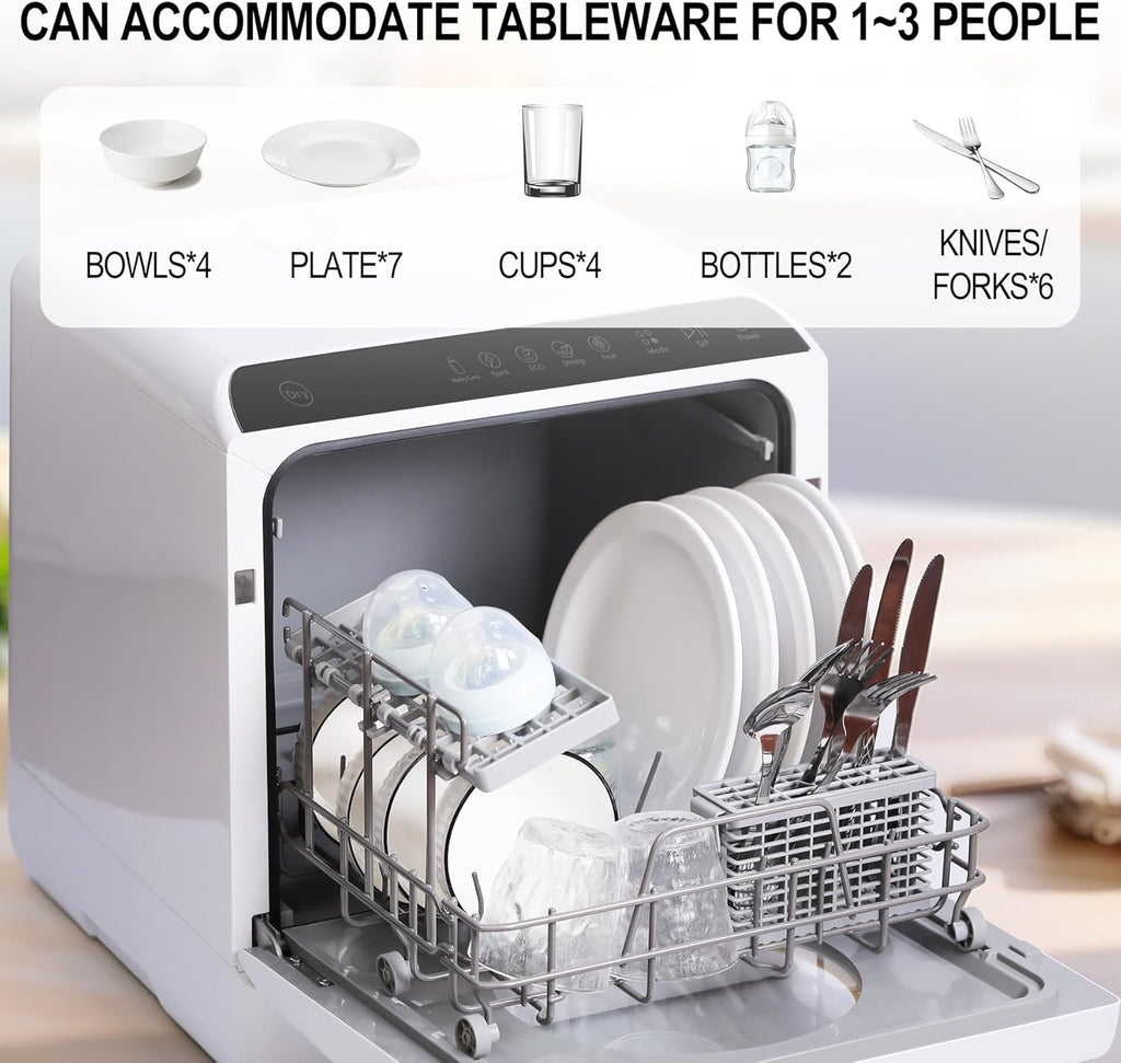 Countertop Dishwasher With Built-in Water Tank, Dishwasher Mini Portable For Apartments and RVs