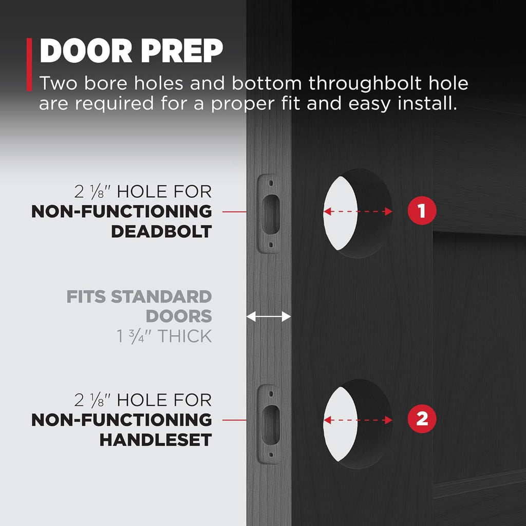 San Clemente Front Door Lock Handle and Deadbolt Set, Entry Handleset Exterior with Square Pismo Interior Door Knob - Door Handleset
