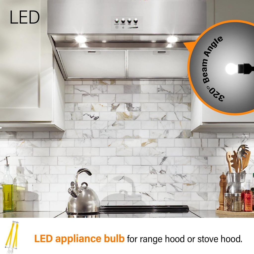 LED Appliance Bulb, 40W Equivalent, Range Hood Light Bulbs, Daylight White 5000K, 5W 500 Lumens, Non-Dimmable, E26 (Pack Of 2)