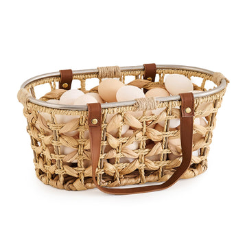 Farmhouse Water Hyacinth Oval Egg Baskets