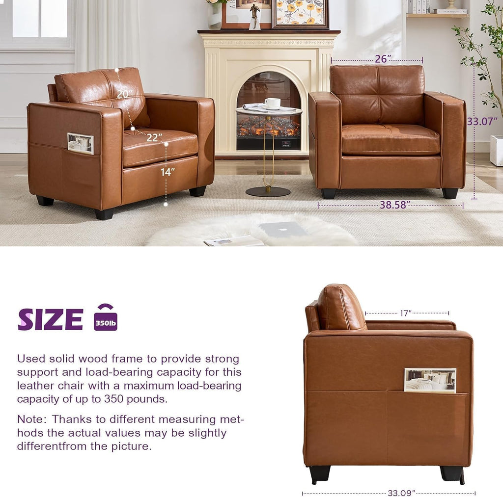 Modern Chaise Lounge Chair and Ottoman — Leather