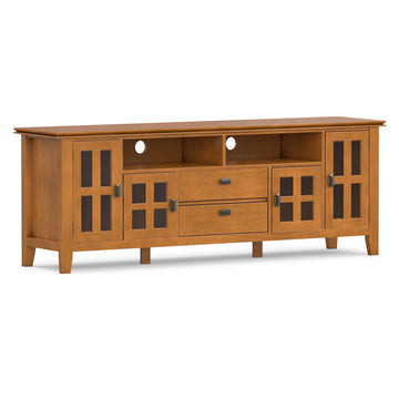 Artisan 72" Wide Solid Wood TV Stand in Light Golden Brown