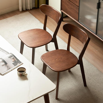 Dining Chairs, Kitchen Chairs, 100% Oak Solid Wood Modern Chair with Curved Backrest Kitchen & Dining Room Chairs