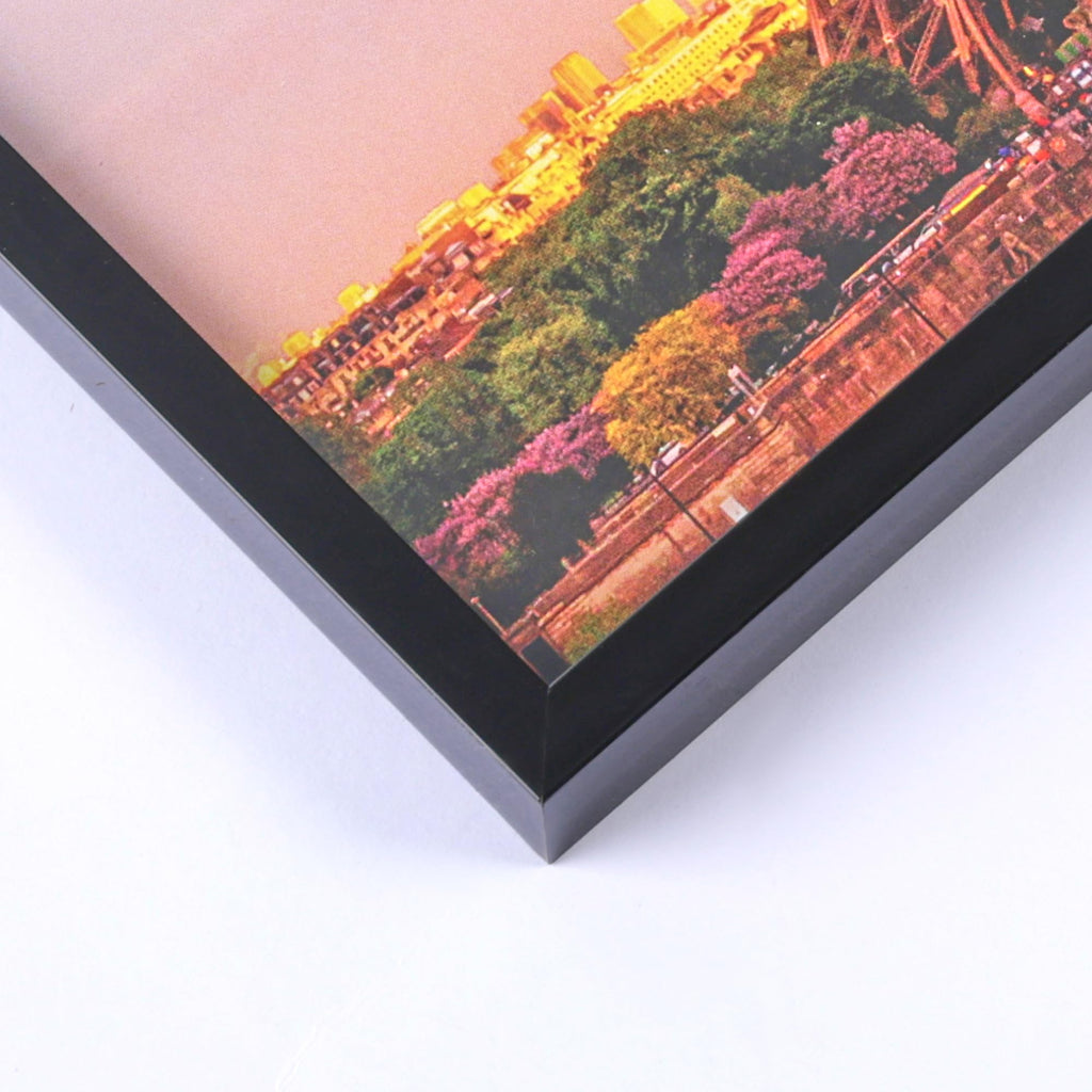 8x10 Picture Frame Glass, Thin Border, Black Photo Frames, 3Pcs