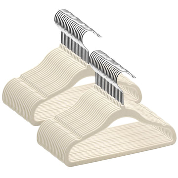 Velvet Baby Clothes Hangers 50 Pack 11.8 Inch Beige