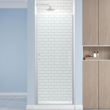 Frameless Pivot Shower Door 30.8-32" W X 72" H, 1/4" (6mm) Clear SGCC Tempered Glass, Hinged Pivot Swing Shower Door