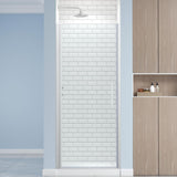 Frameless Pivot Shower Door 30.8-32" W X 72" H, 1/4" (6mm) Clear SGCC Tempered Glass, Hinged Pivot Swing Shower Door