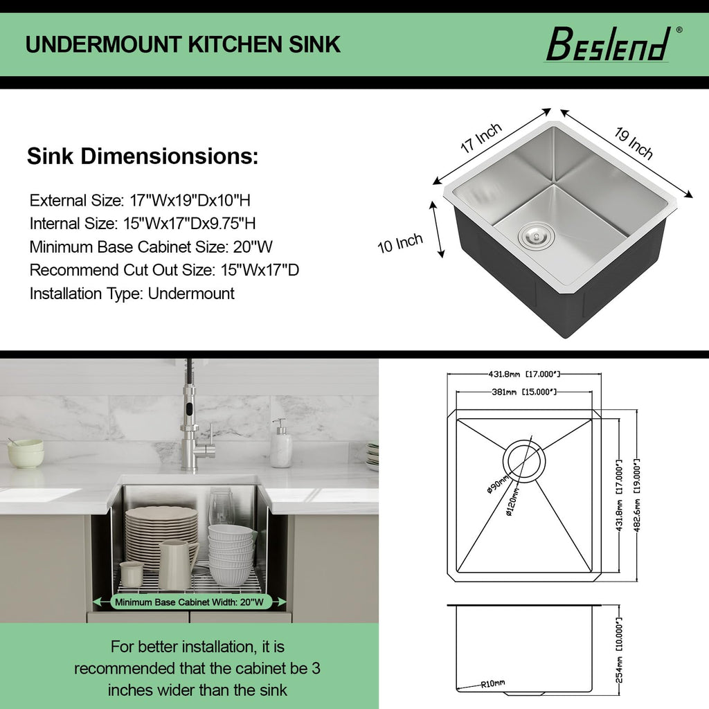 17 Inch Undermount Kitchen Sink