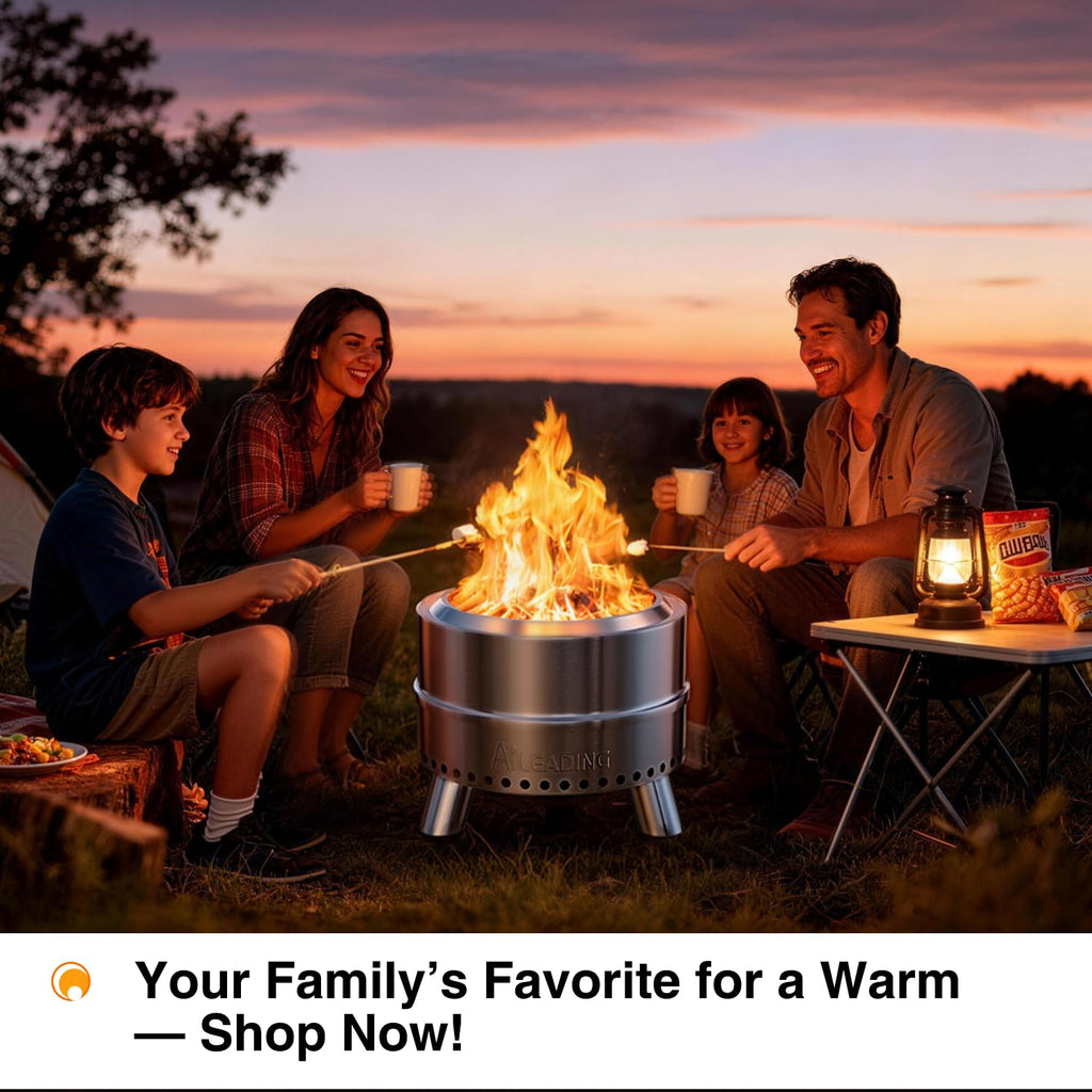20 Inch Smokeless Fire Pit with Removable Ash Pan, Fire Pits for Outside Wood Burning, Portable Bonfire Outdoor