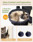Heavy Duty Cat Tree, 74in Sturdy Cat Tower for Large Cats Adult, Big Cat Tree with 7 Sisal Scratching Posts