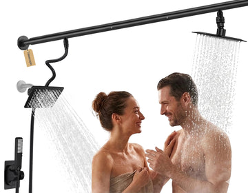 Tandem Dual Shower Head System for Couples - Matte Black