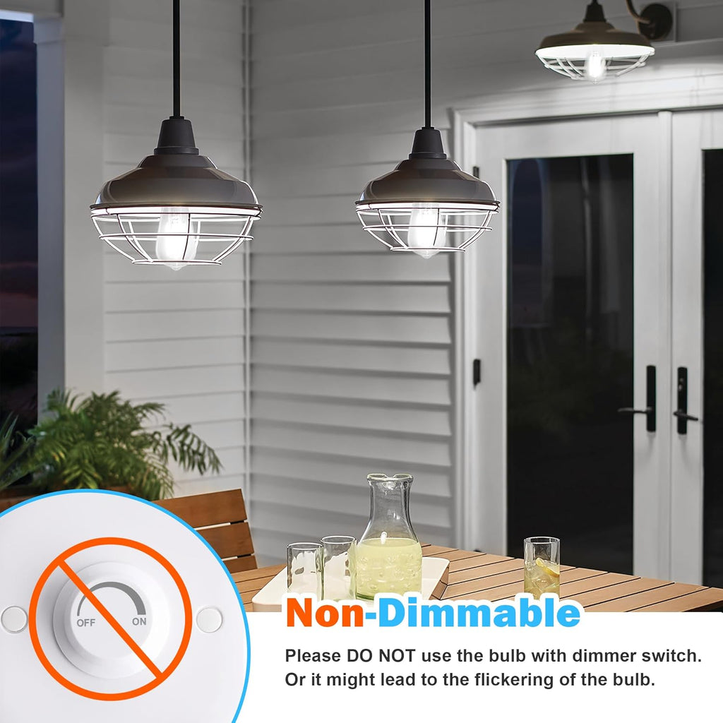 4-Pack Vintage Edison LED Bulbs, 60W Equivalent, 850LM 6W Edison Light Bulb Daylight White 5000K, ST58 LED Filament