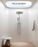10" Luxurious Rain Shower Head with Handheld, High Pressure Rainfall Shower Heads wih Extension Arm