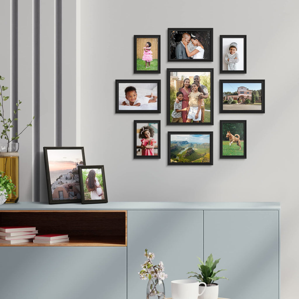 8x10 Picture Frames, Black, 6 Pack, Contemporary, Inspirations