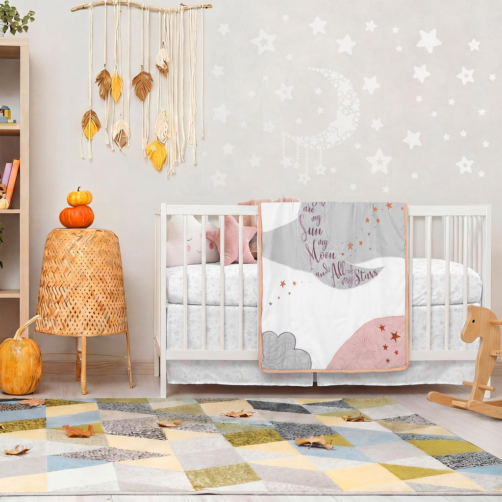 5 Pcs Moon Crib Bedding Set for Baby