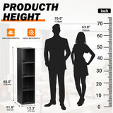 4 Cube Storage Organizer, 4 Tier Cube Low Bookcase Freestanding Storage Display Organizer