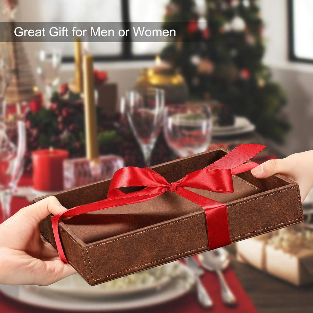 Valet Tray Desk Organizer PU Leather Catchall