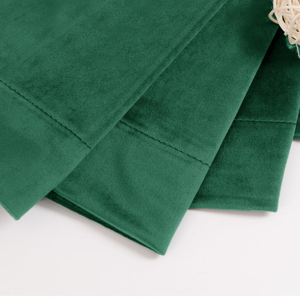 Emerald Green Velvet Curtains 96 Inch Ling, 2 Panels