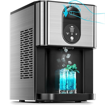 Countertop Nugget Ice Maker, 44lbs/24H Soft Chewable Pebble Ice Machine with Self-Cleaning and One-Click Operation