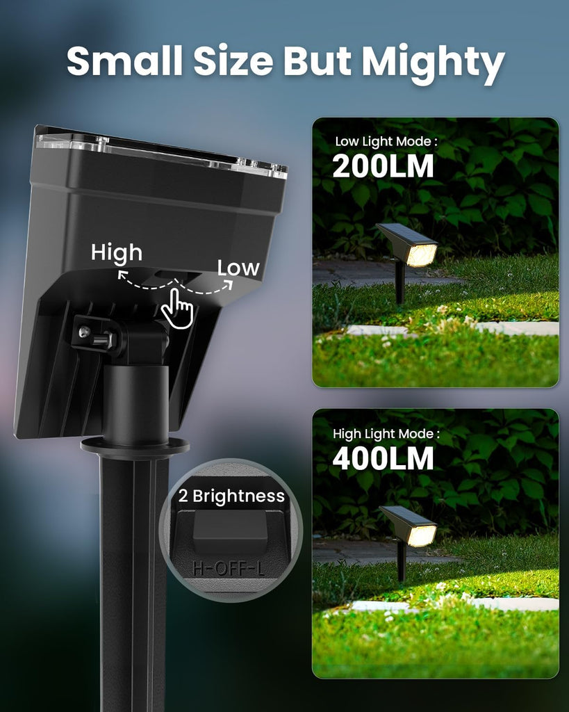 Spot Lights Outdoor Waterproof, Solar Spotlights 10 Pack Warm White | Solar Landscape Spotlights Outdoor, Compact