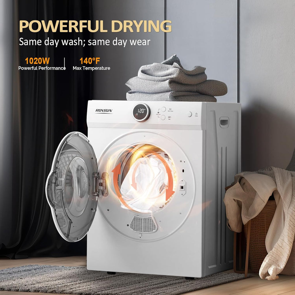 17.8LBS Full-Automatic Washing Machine and 1.8CuFt Portable Clothes Dryer Set, Compact Laundry Washer and Dryer Combo
