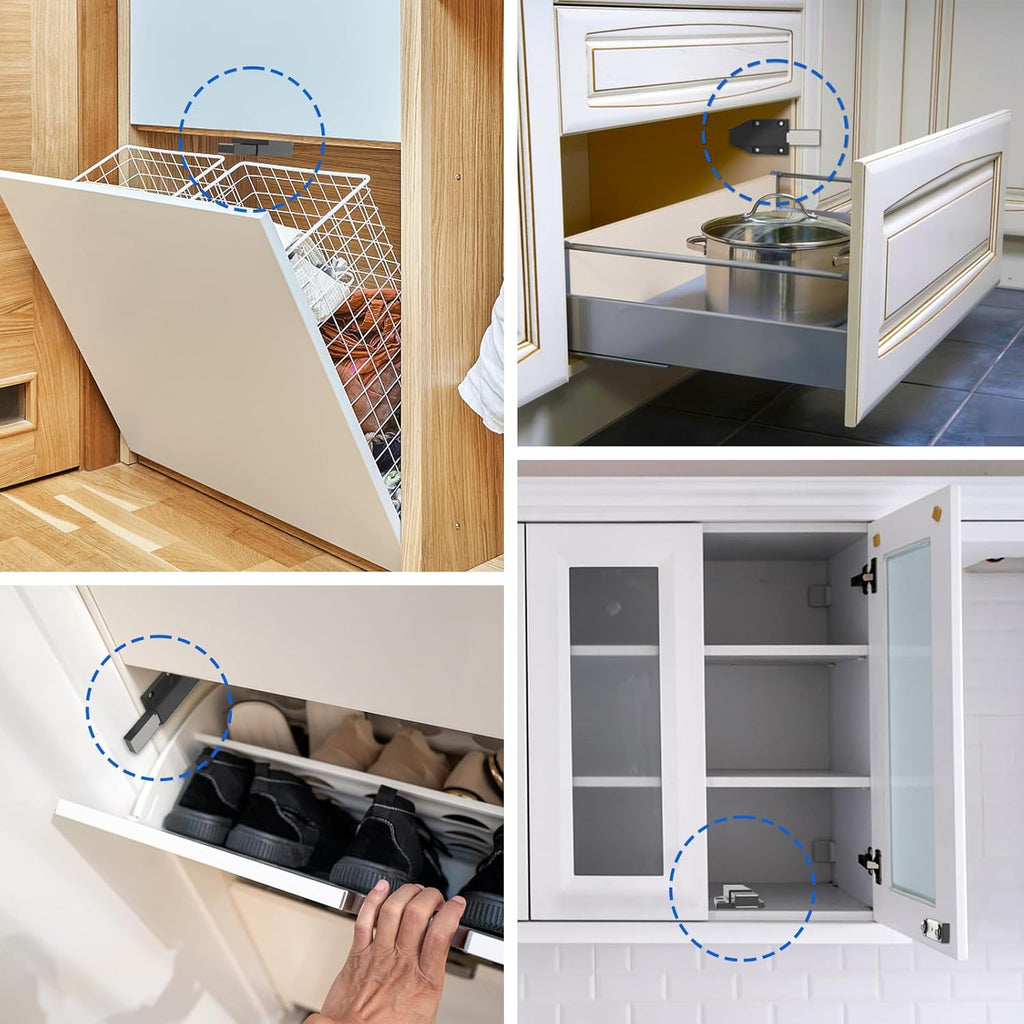 Touch Latch Heavy Duty Push Open Cabinet Hardware Magnetic Push Spring Latch for Large Door Release Latch Pop up Hidden