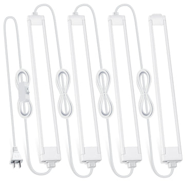 4 Pcs 14inch Plug in Under Cabinet Lighting, 6500k Bright White LED Under Counter Wired Lights