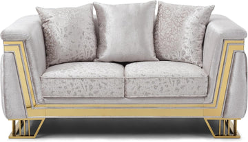 Rebecca G00195A-L Loveseat Shimmering Silver Velvet