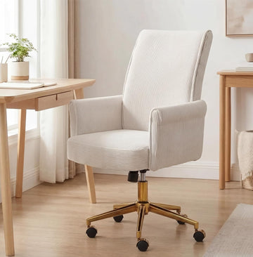 Velvet Home Office Desk Chair, Accent Upholstered Modern Height Adjustable Swivel Chair with Wheels,Ergonomic