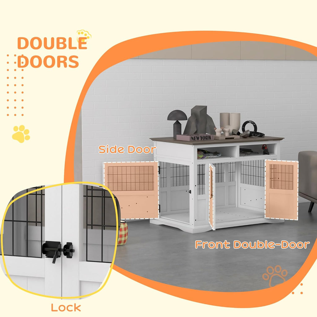 Dog Crate Furniture Side End Table with Storage