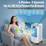 Portable Air Conditioners, 3-in-1 Evaporative Air Cooler with Remote, 2-Gal Water Tank, 4 Modes & 3 Speeds