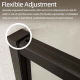 44-48" W x 71" H Pivot Shower Door, Pivot Semi-Frameless Swing Glass Shower Door with 1/4"(6mm) Clear SGCC Tempered