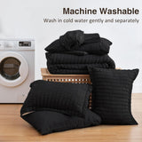Love's cabin Seersucker Black King Comforter Set