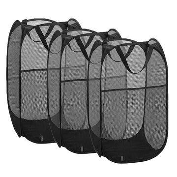 3 Pack Pop Up Laundry Hampers, Collapsible Mesh Laundry Baskets