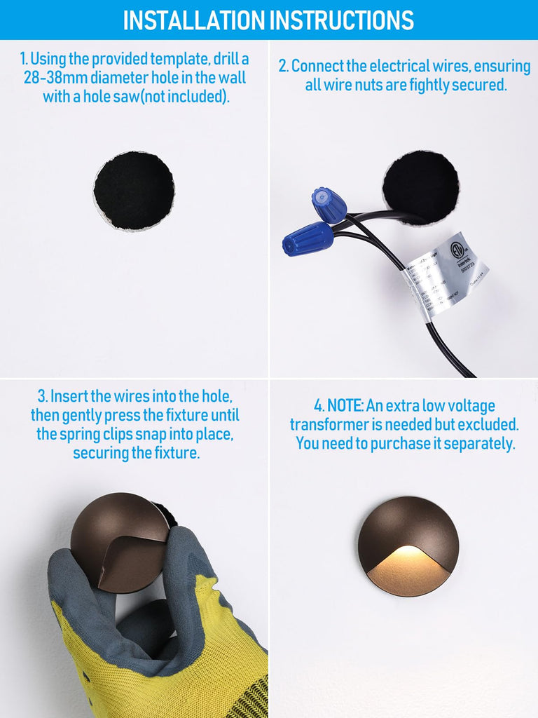Recessed Low Voltage LED Deck Light Anti-Glare
