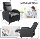 Recliner Chair, Recliner Sofa PU Leather for Adults, Recliners Home Theater Seating with Lumbar Support