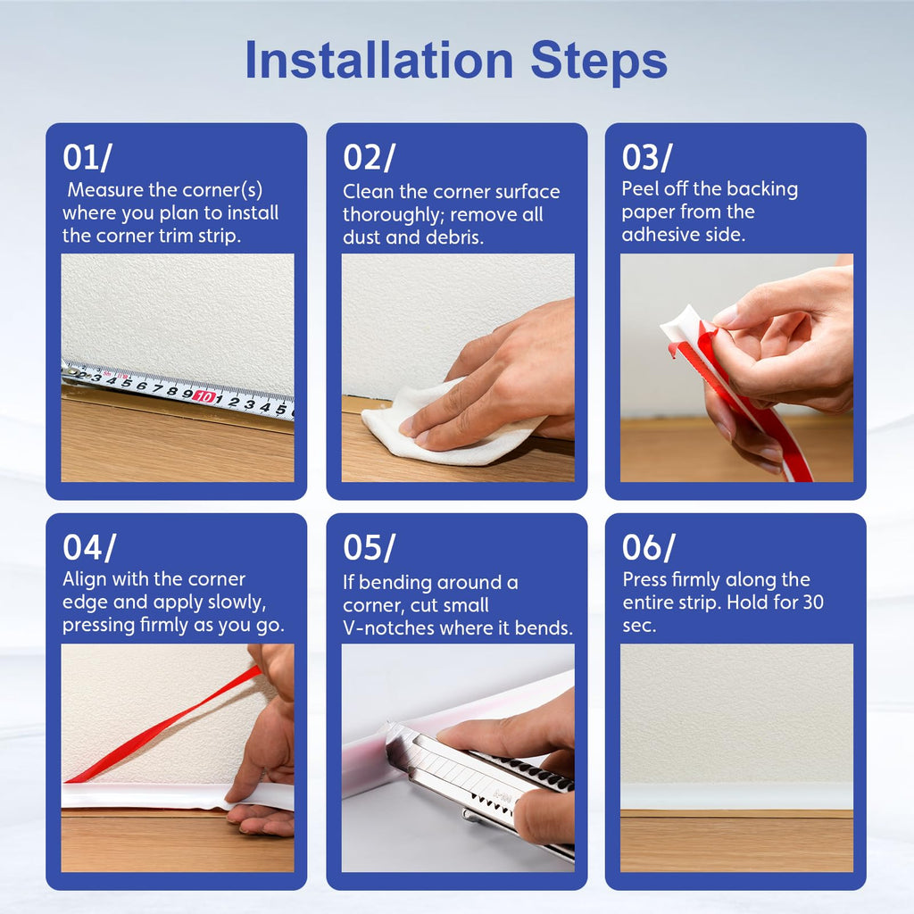 Flexible Quarter Round Molding Trim - 118" Self-Adhesive Silicone Shoe Molding for Floor Gaps, Bathroom Tub & Kitchen