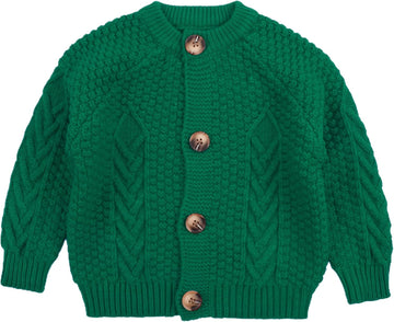 Toddler Girl Cardigan Sweater Cable Knit Long Sleeve Chunky Crochet