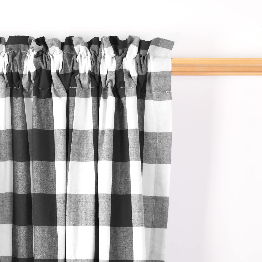 4 Pieces Valances Buffalo Check Curtains Windows Classic Gingham Plaid Bedroom Bathroom Rod Pocket Vintage Country