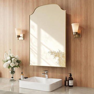 24x35 Modern Bathroom Medicine Cabinet Mirror with Storage Gold