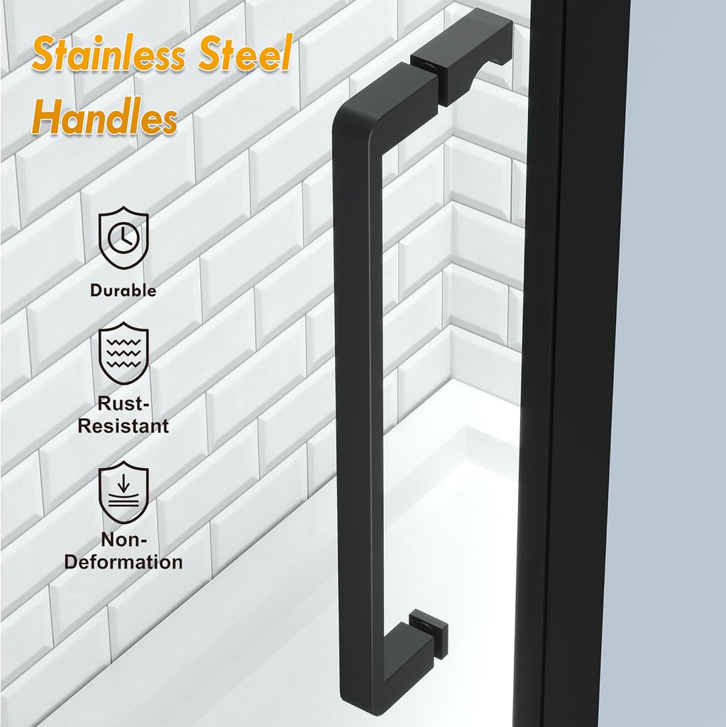 Frameless Pivot Shower Door 32.8-34" W X 72" H, 1/4" (6mm) Clear SGCC Tempered Glass, Hinged Pivot Swing Shower Door